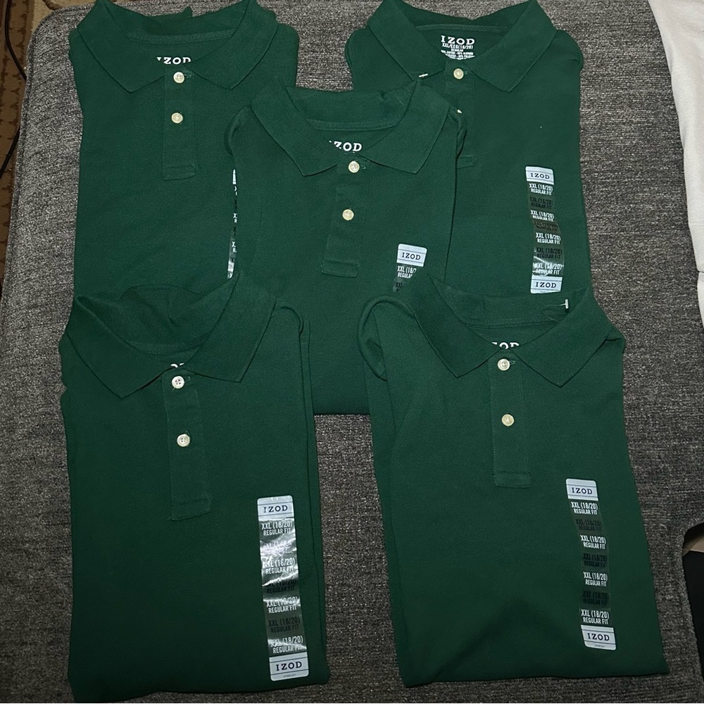 IZOD School Uniform Polo Shirts Boys Regular Fit XXL 18/20 Lot of 5